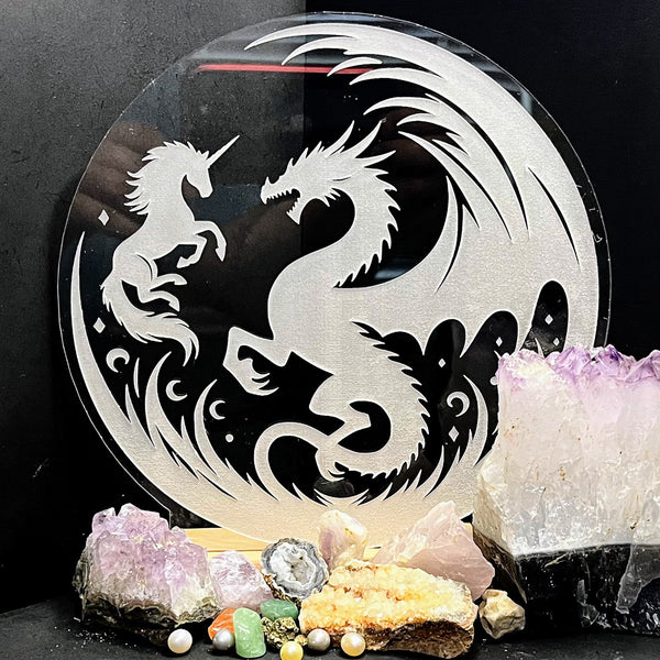 Battle of Dragon & Unicorn Large LED Nightlight Insert – Glowforge