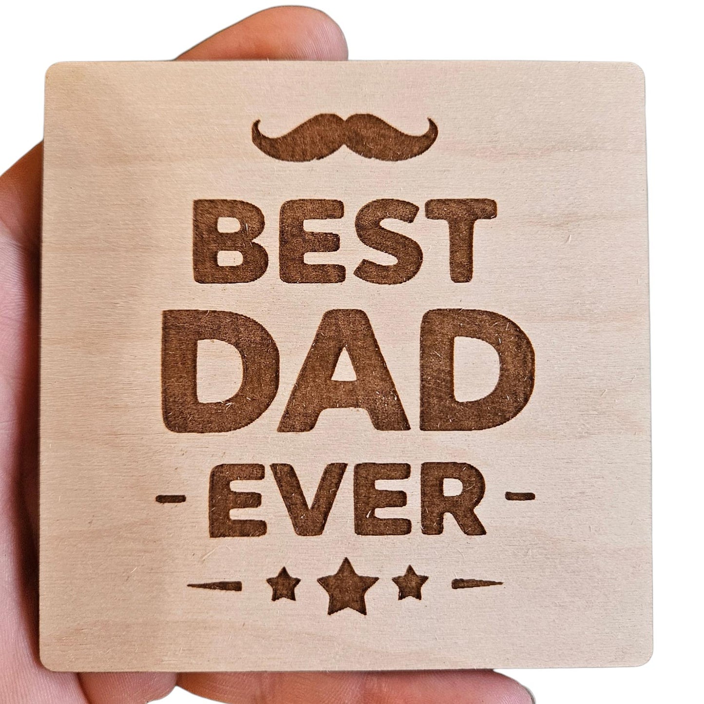 Best Dad Coaster Design #3 - Glowforge