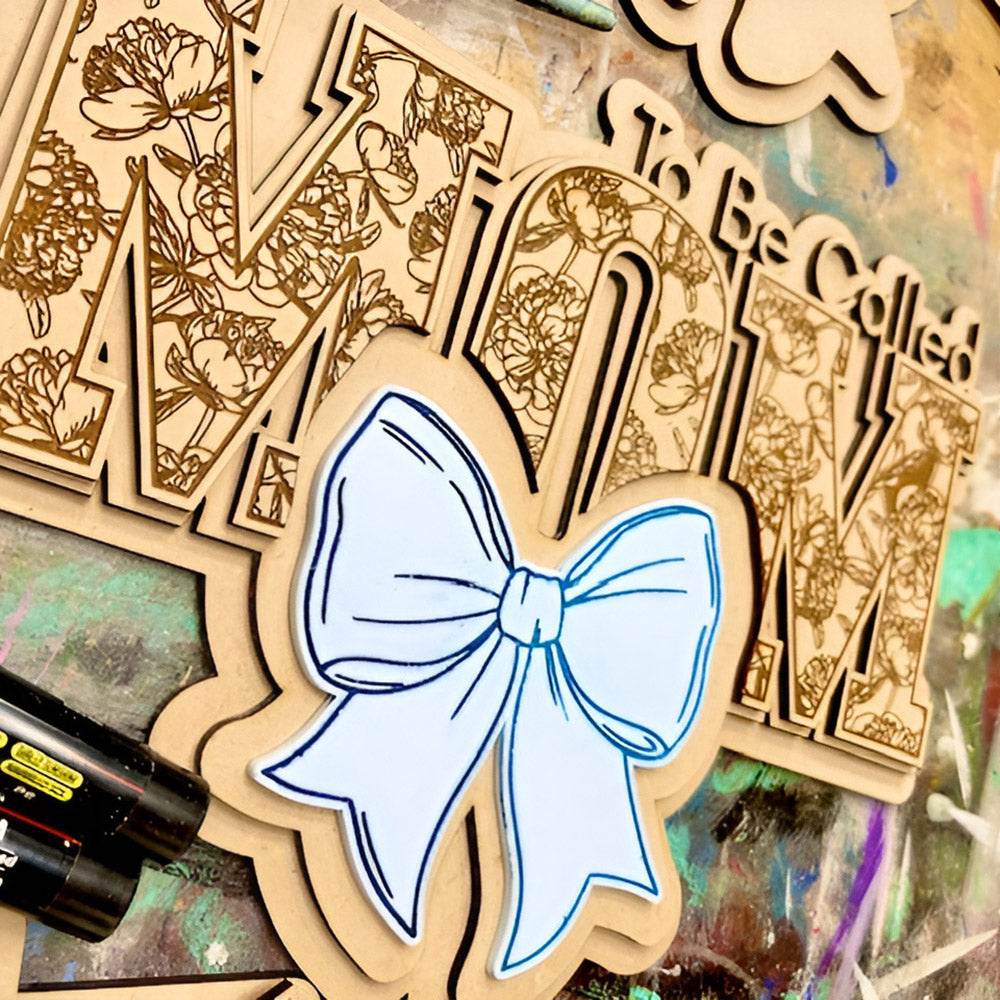 Blessed To Be MOM Floral Wall Hanger - Glowforge