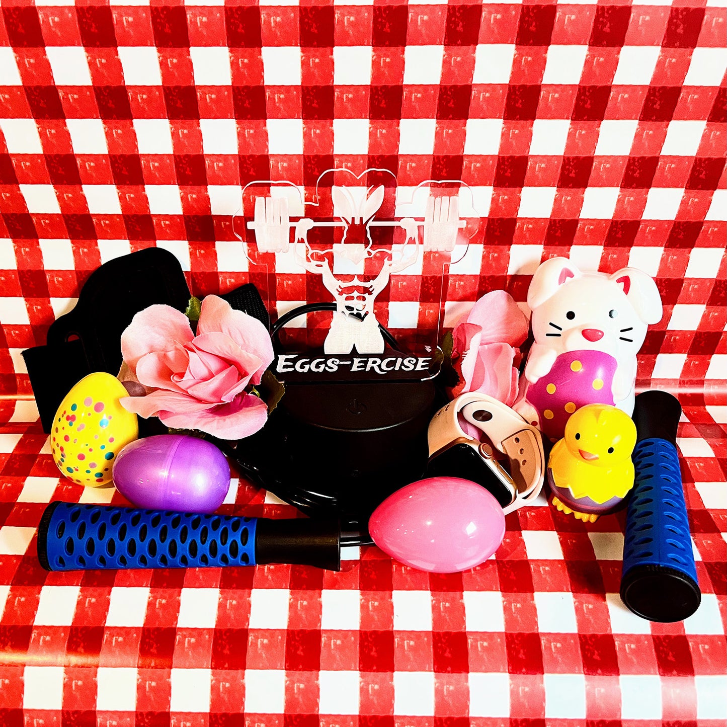 Bodybuilder Easter Bunny LED Nightlight Insert - Glowforge