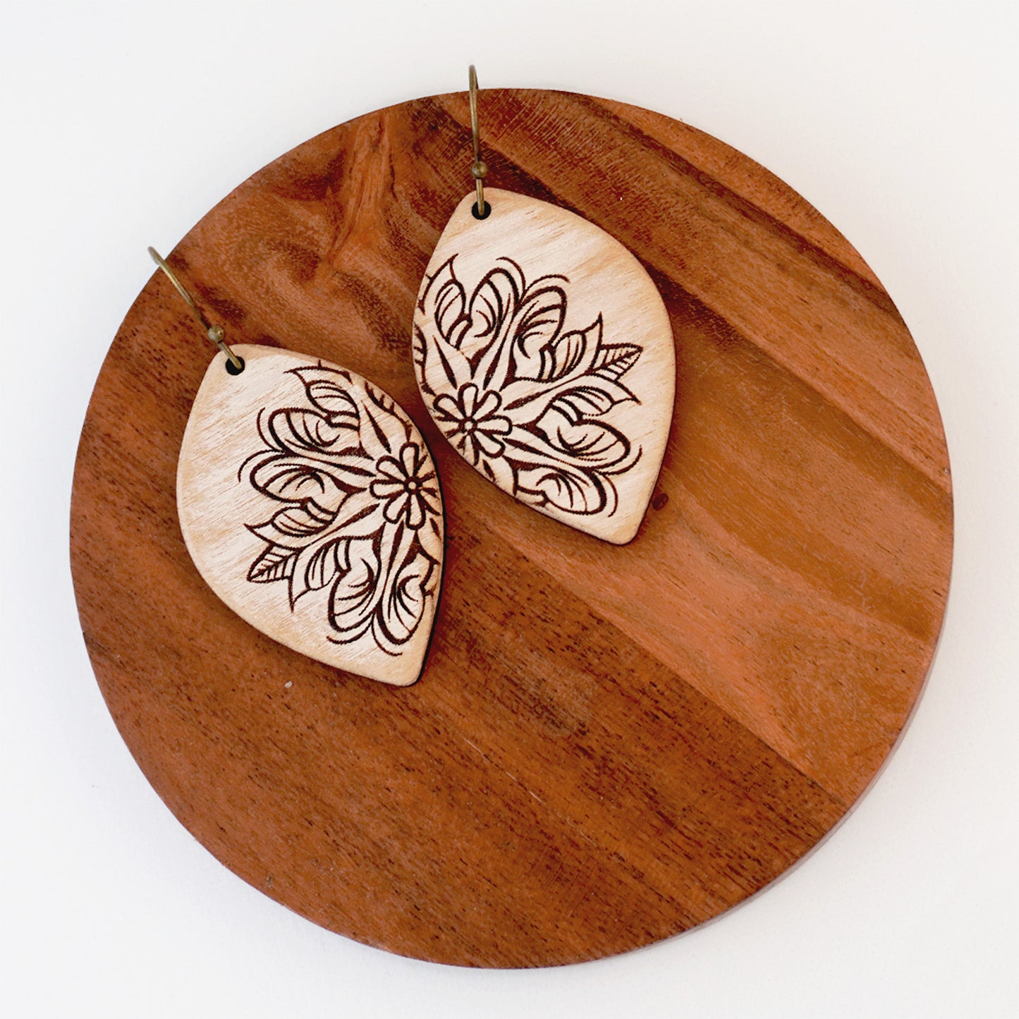 Boho Mandala Teardrop Dangle Earrings - Glowforge