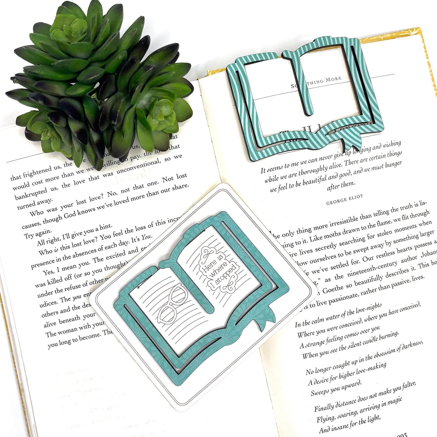 Book or Journal Bookmark with Card Backer - Paperclip - Snack Bag Closure - Glowforge