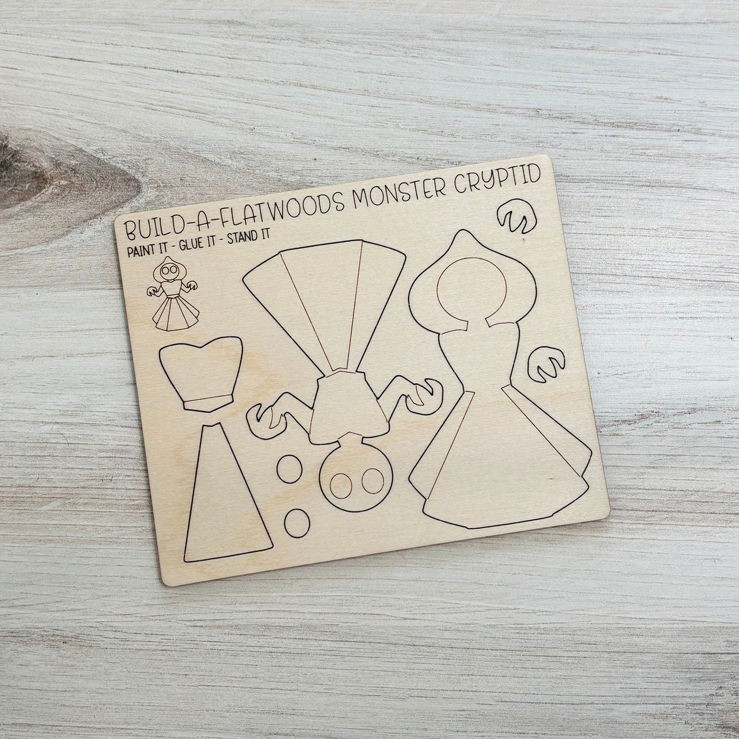 Build a Flatwoods Monster Cryptid Pop-Out Card - Glowforge