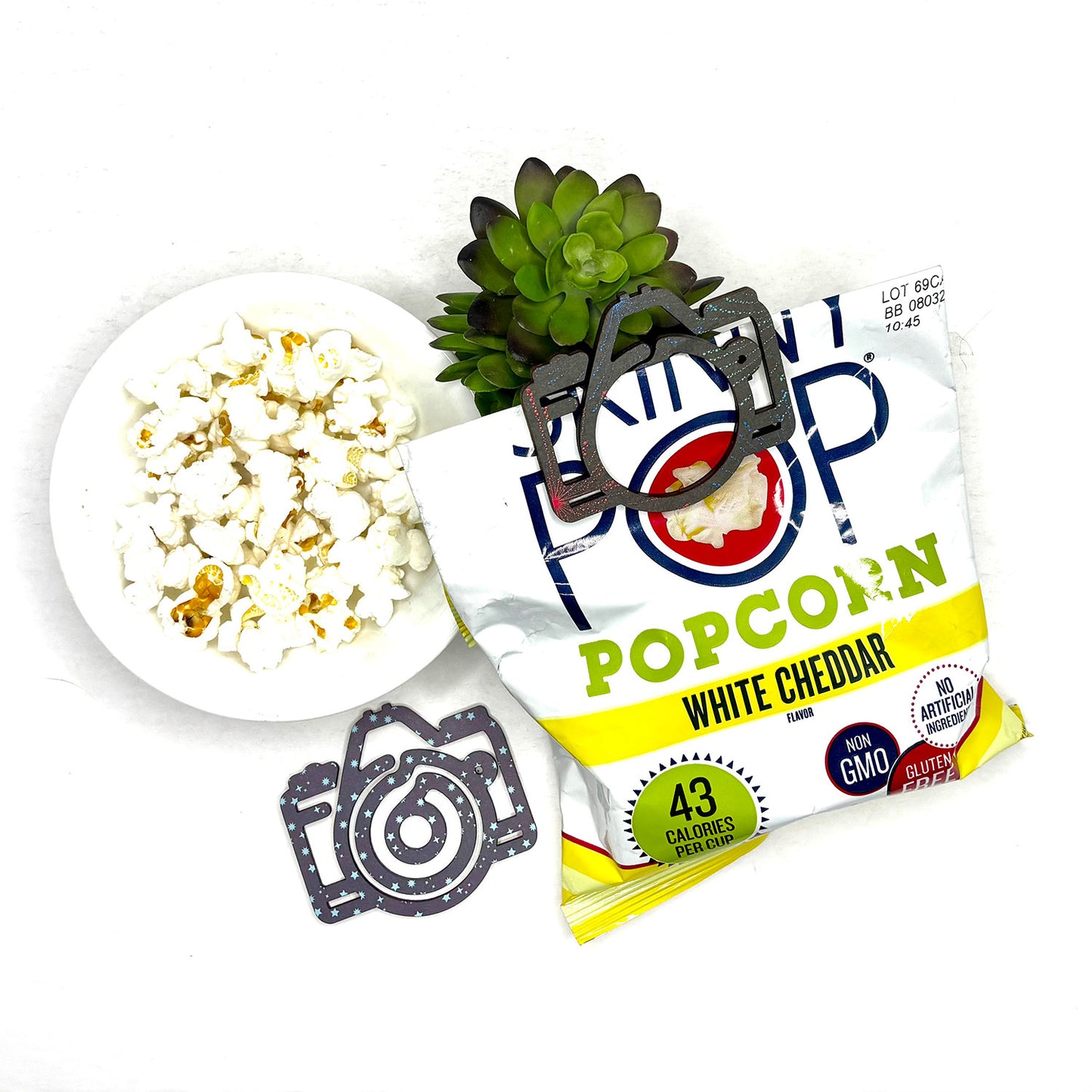 Camera Shaped Bookmark with Card Backer - Paperclip - Snack Bag Closure - Glowforge
