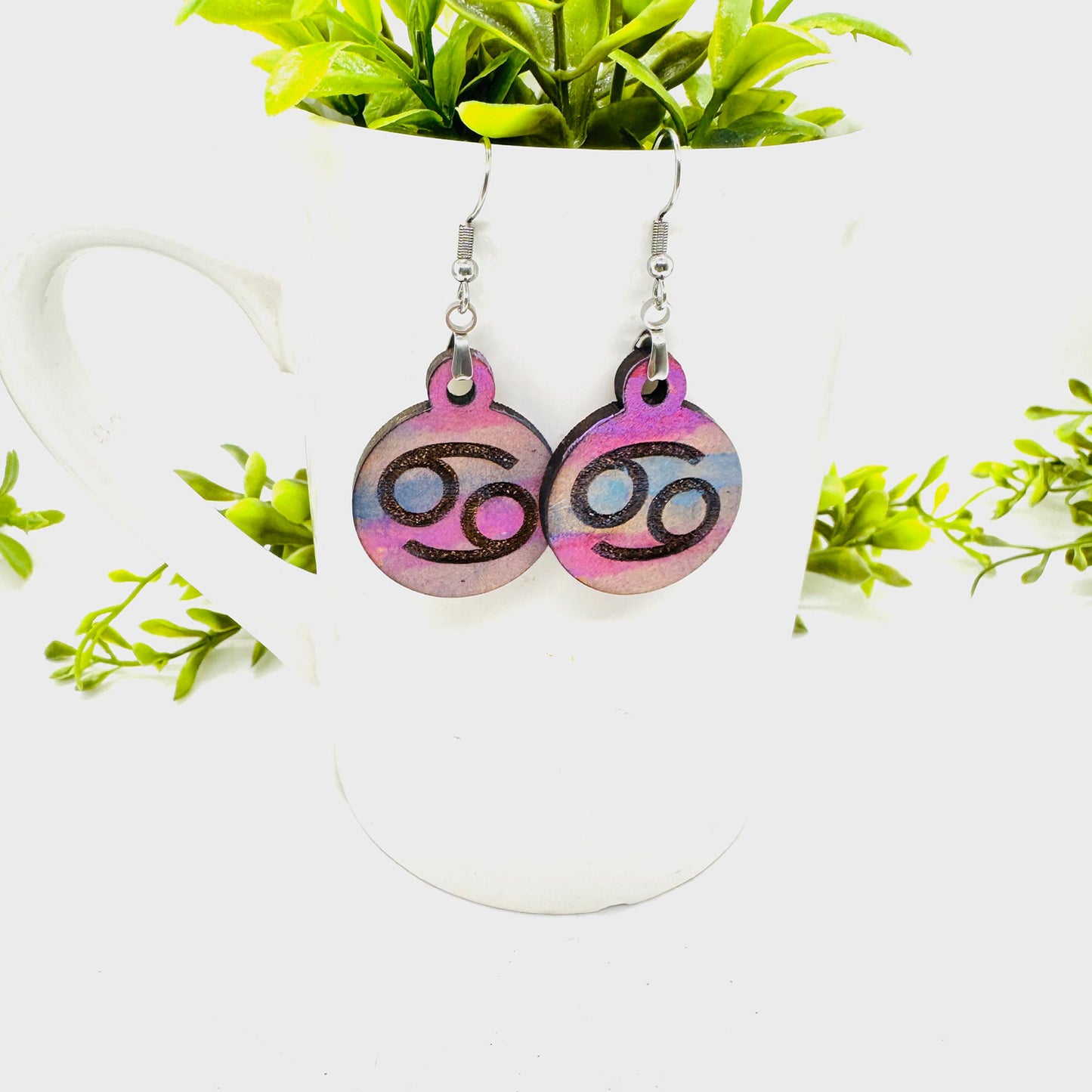Cancer Zodiac Astrology Dangle Earrings - Glowforge