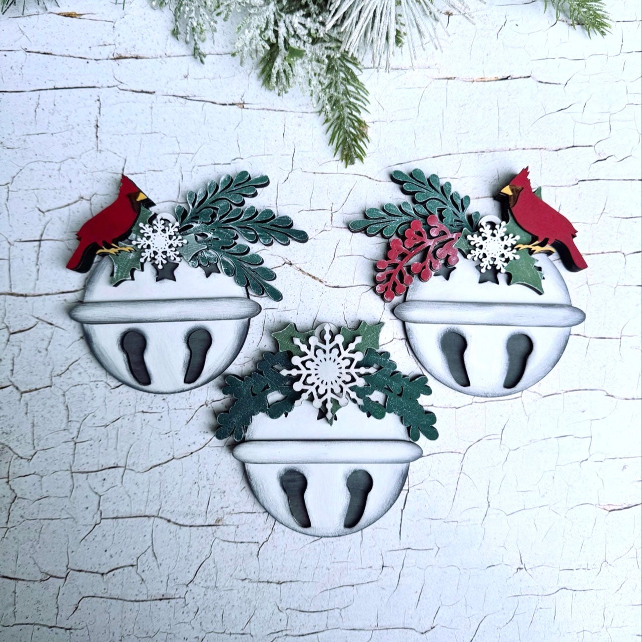 Cardinal Jingle Bell Ornament (Set of 3) - Glowforge