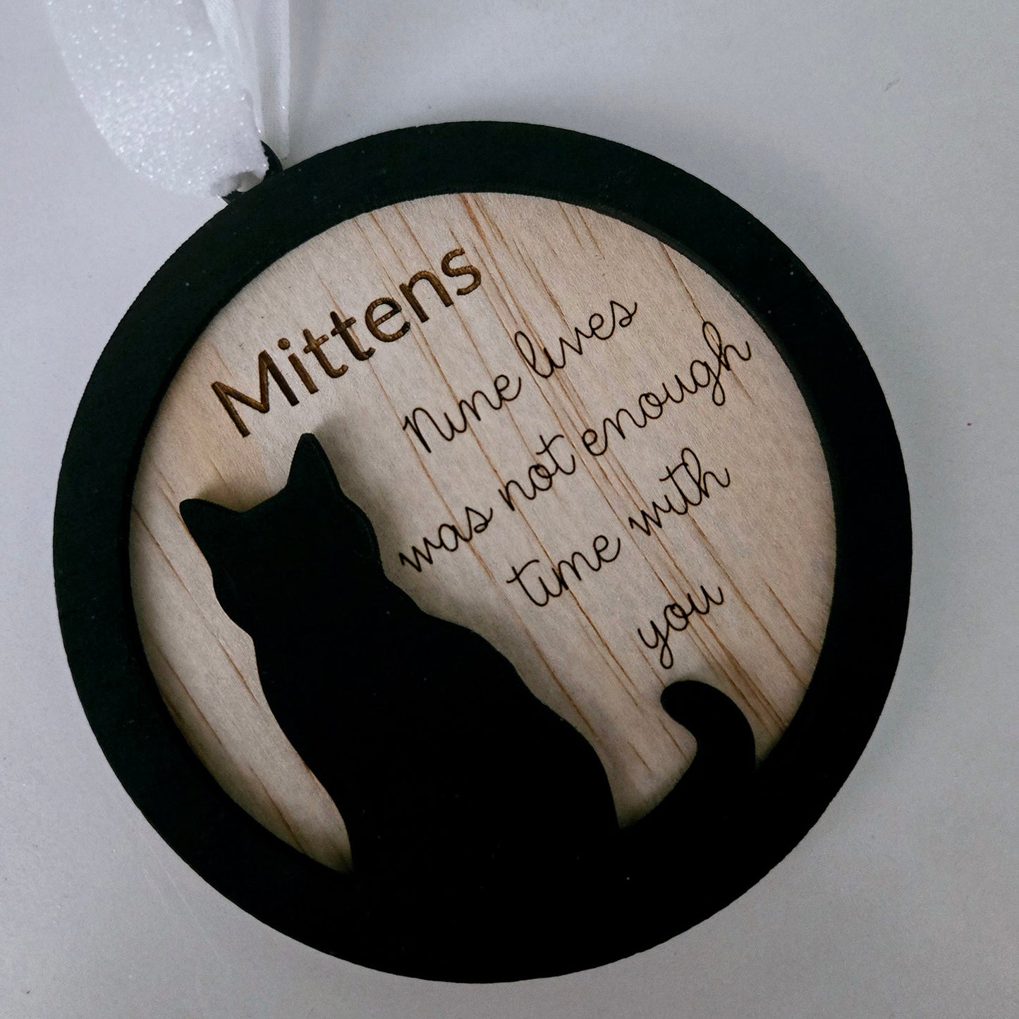 Cat Memorial Ornament "Nine lives was not enough time with you" - Glowforge