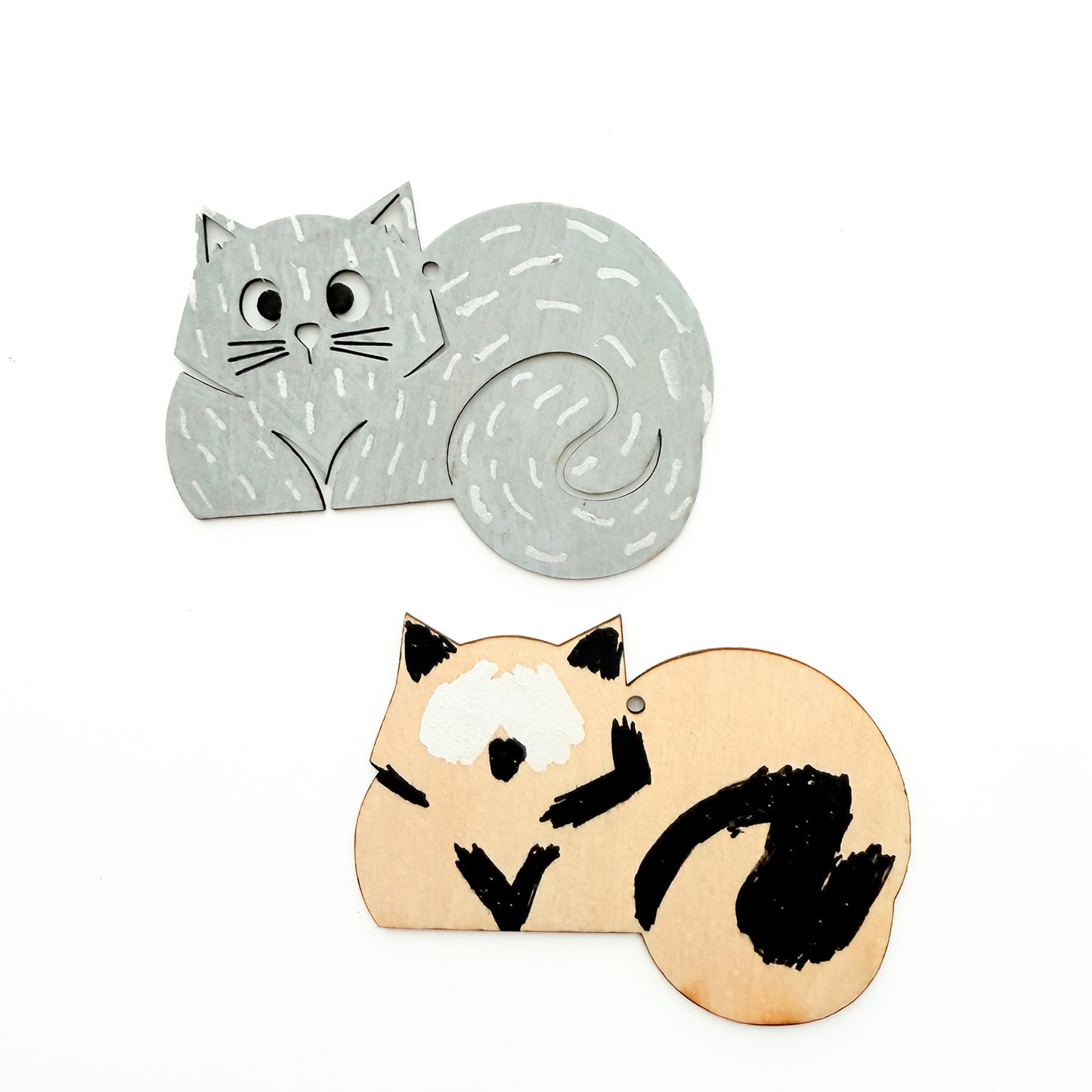 Cat Ornament Wooden Paint Me Personalizable Gift Tag - Glowforge