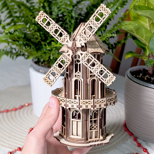 Windes　D-41・J-45STD　ミニチュア模型 Charming Countryside Windmill – Rustic Miniature for Home and