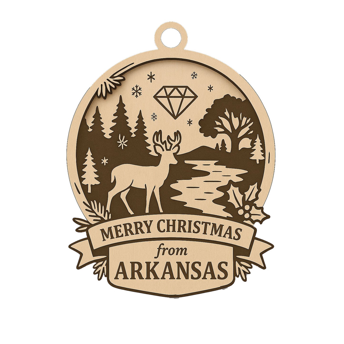 Christmas Across America Ornament - Arkansas - Glowforge