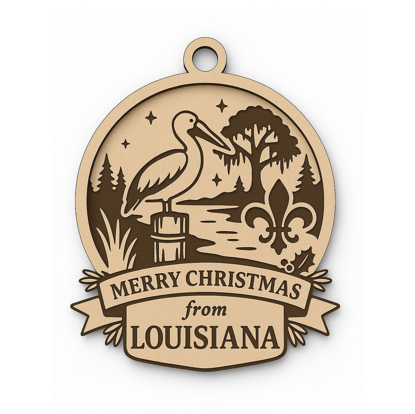 Christmas Across America Ornament - Louisiana - Glowforge