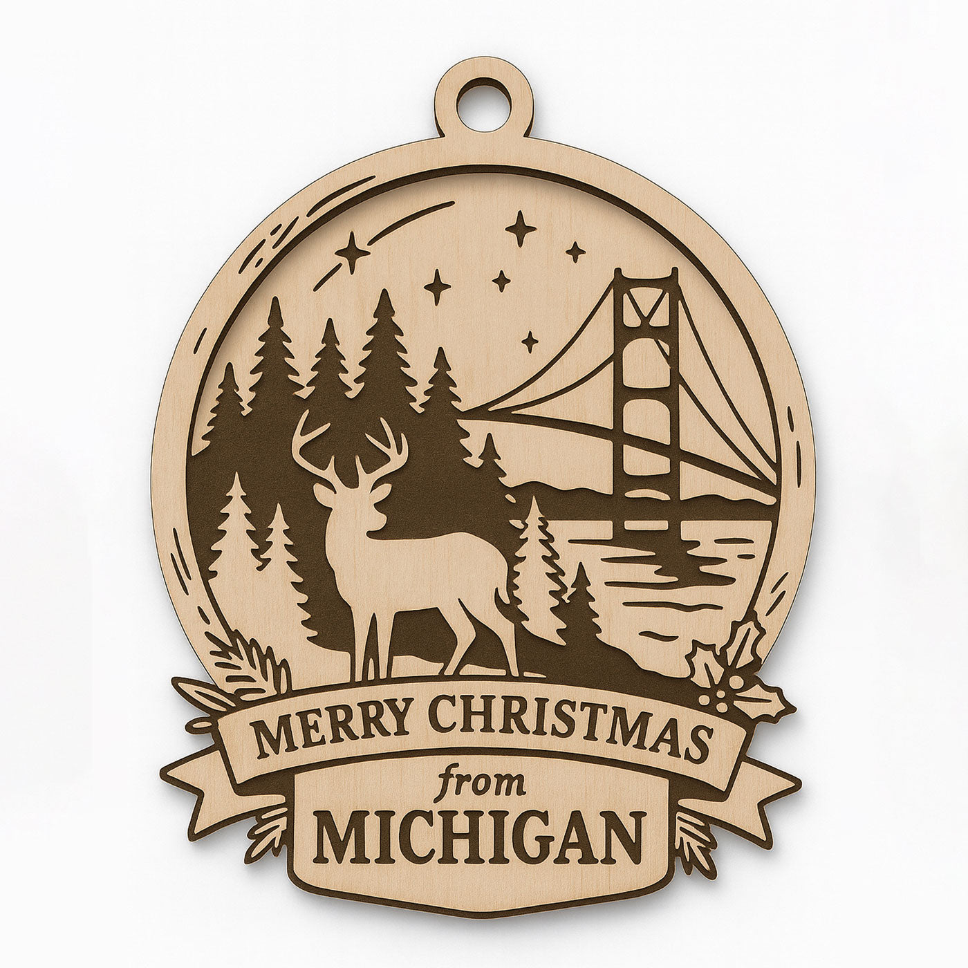 Christmas Across America Ornament - Michigan - Glowforge