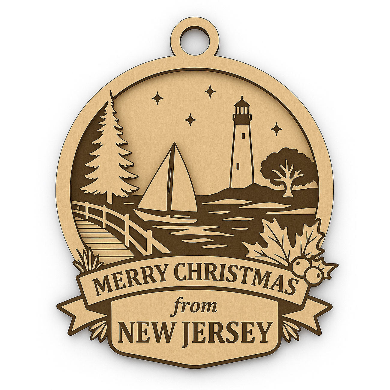 Christmas Across America Ornament - New Jersey - Glowforge