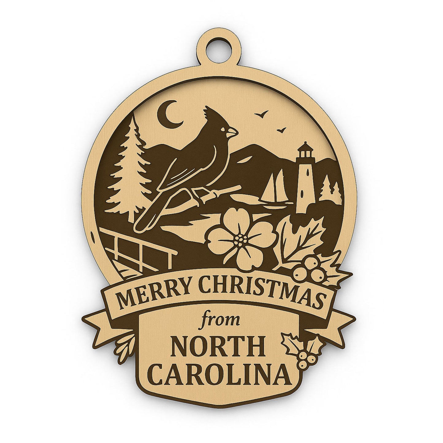 Christmas Across America Ornament - North Carolina - Glowforge