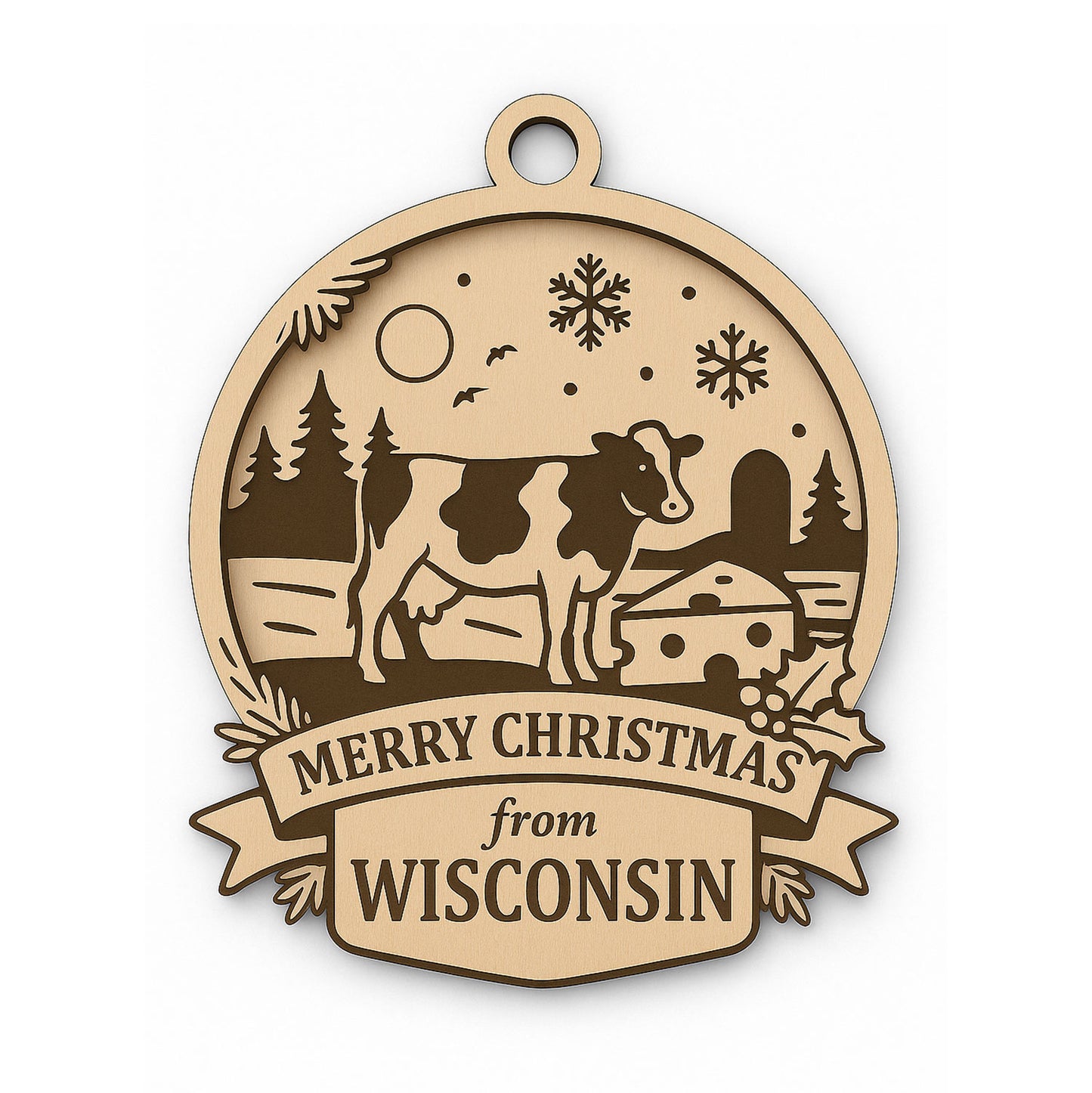 Christmas Across America Ornament - Wisconsin - Glowforge