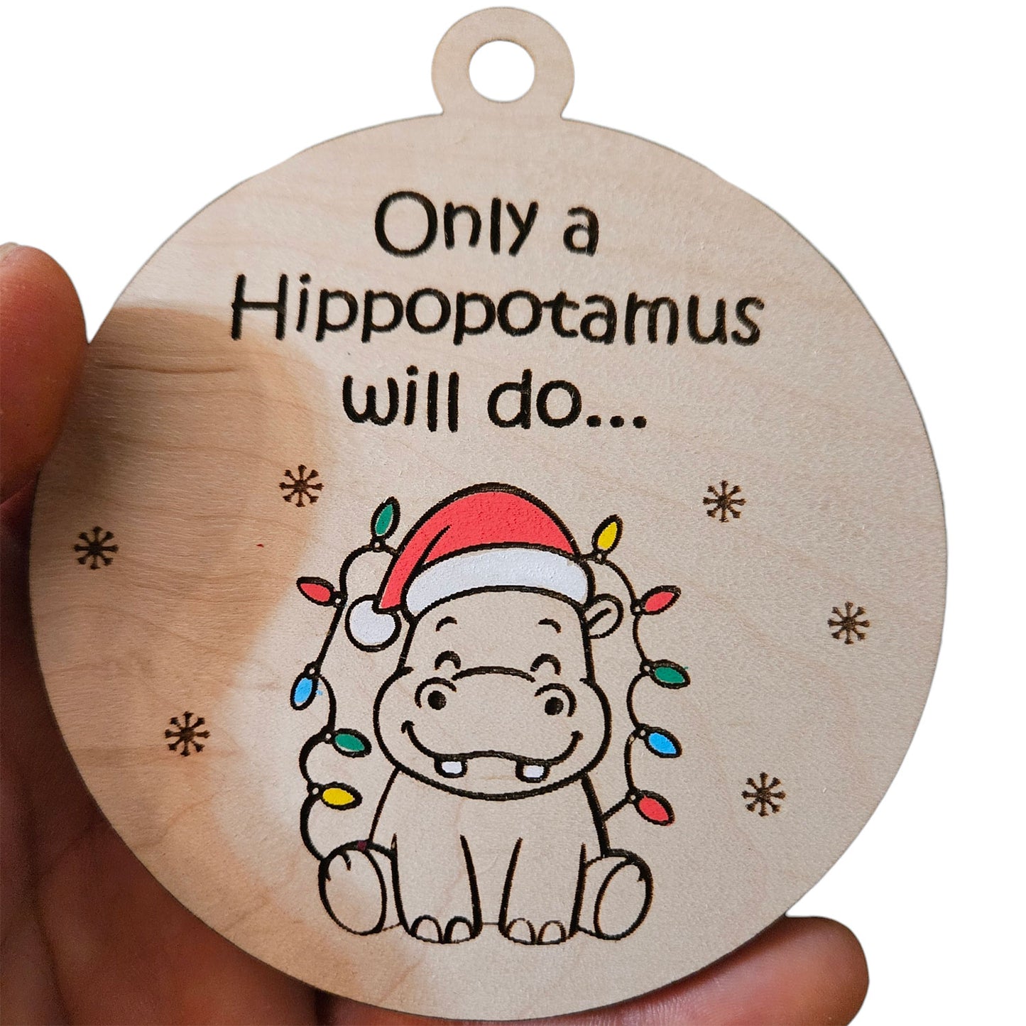 Christmas Hippopotamus Ornament #1