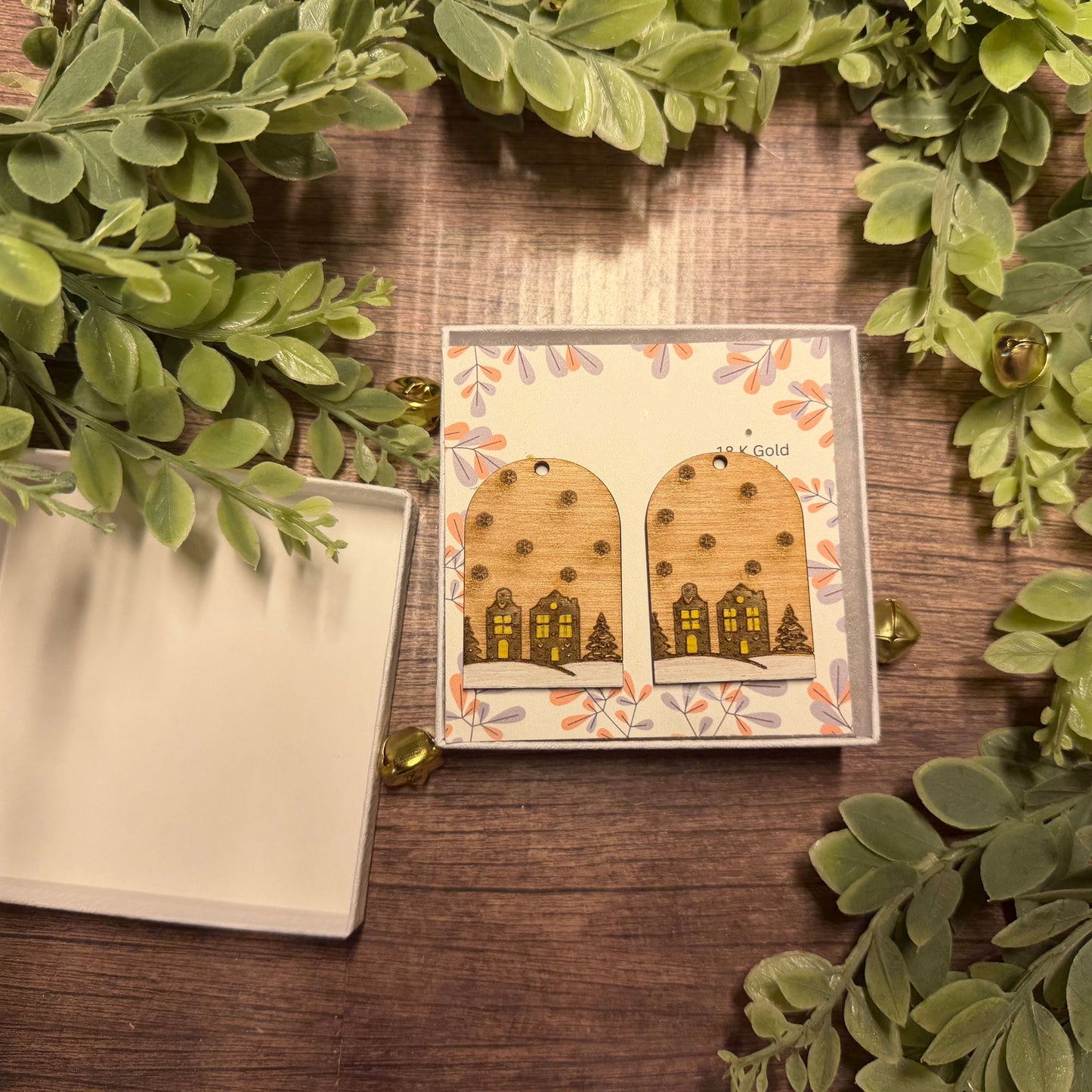 Christmas Town Dangle Earrings - Glowforge