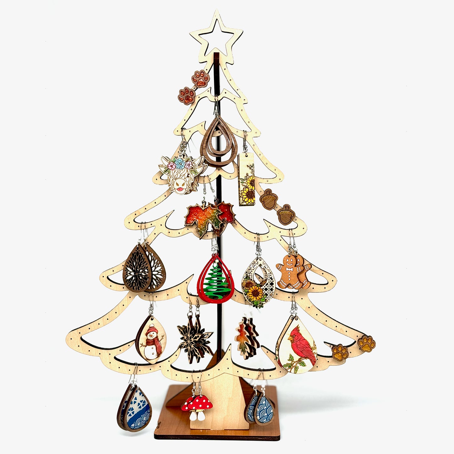 Christmas Tree Earrings Stand - Glowforge