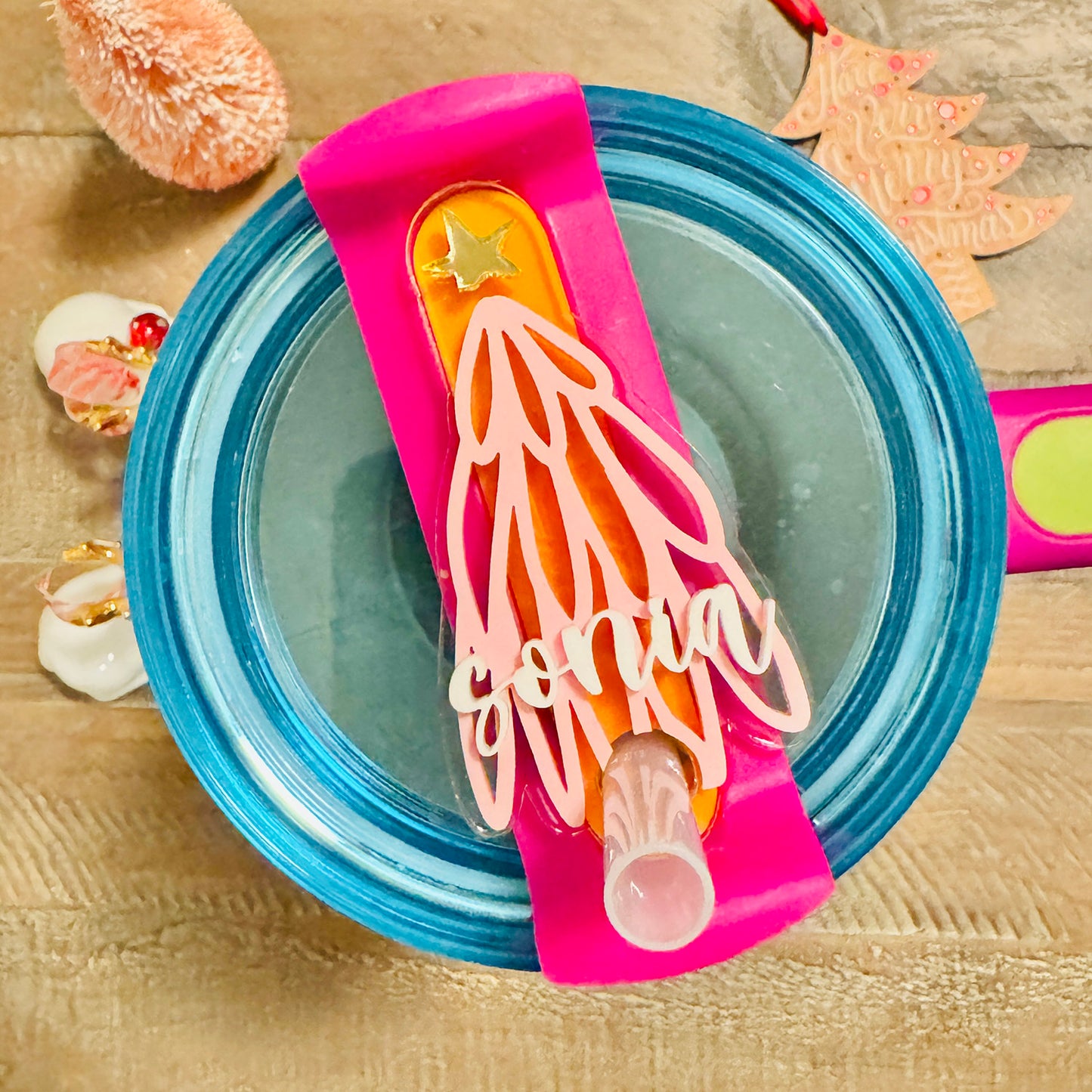 Christmas Tree Lid Topper compatible with 40oz Stanley Tumbler - Glowforge