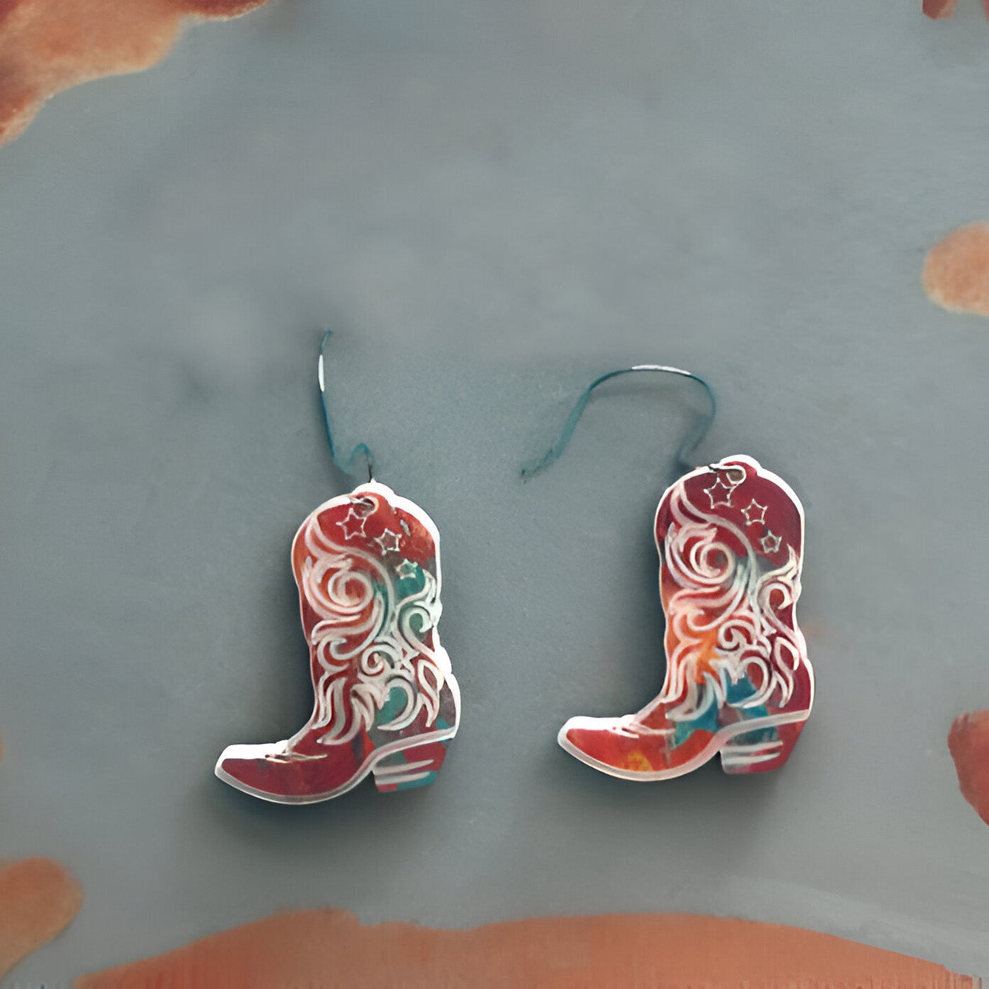 Country Western Cowboy Boot Earrings #2