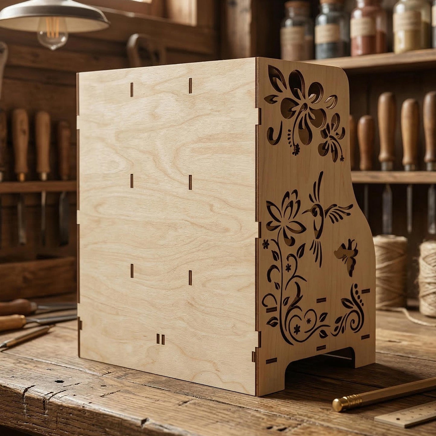 Craft Organizer Shelf - Desk Storage with Drawers - Glowforge