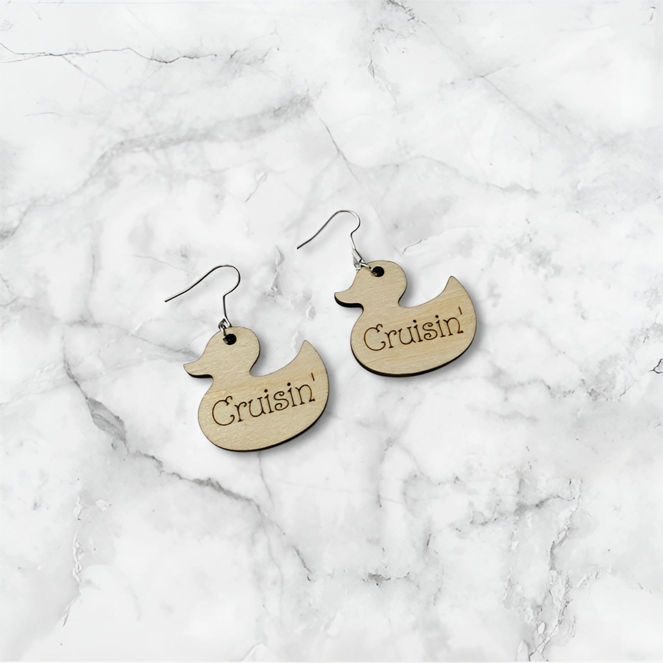 Cruisin' Cruise Duck Earrings - Glowforge