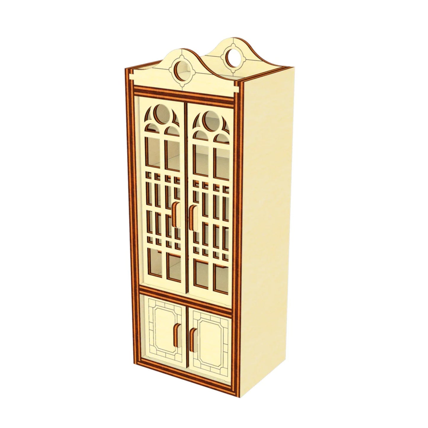 Cupboard Book Nook with Opening Doors and Small Shelves