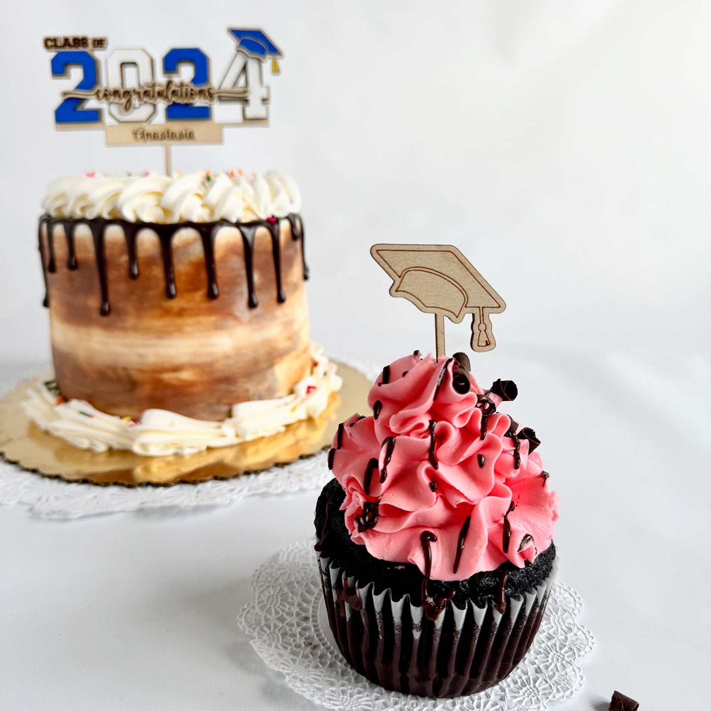 Customizable Class of 2024 Cake and Cupcake Toppers Ver. 2