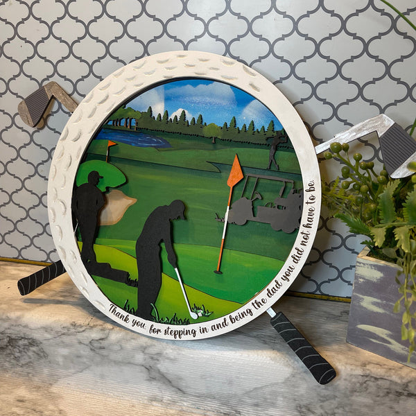Custom Personalized Golf Square 3 Layered Wooden Art - Gift Idea For Father's Day 2023