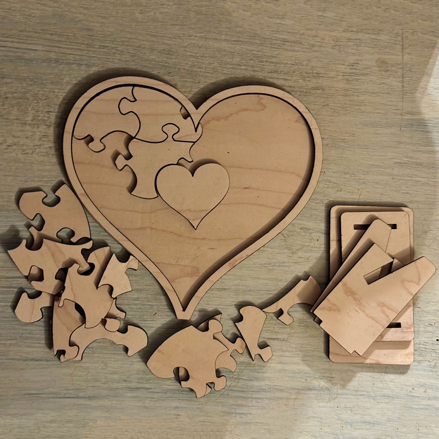 Customizable Heart Puzzle Display (Set of 2) - Glowforge