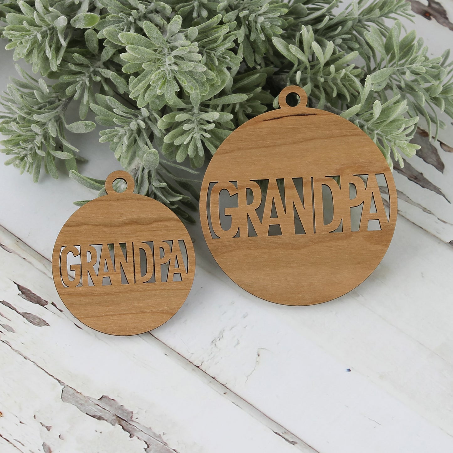 Customizable Round Grandpa Gift Tags - Father’s Day Gift Tags (Set of 2) - Glowforge