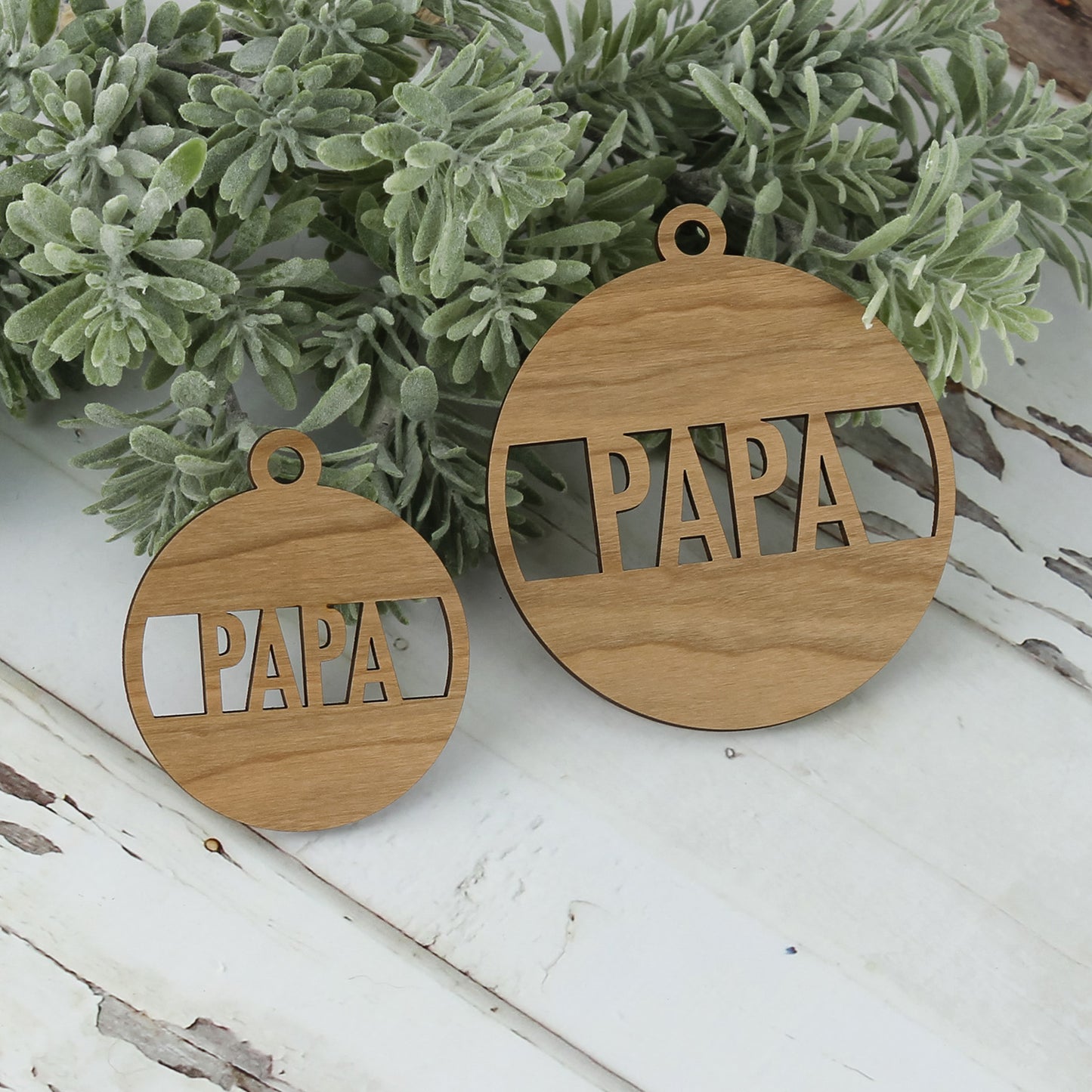 Customizable Round Papa Gift Tags - Father’s Day Gift Tags (Set of 2) - Glowforge
