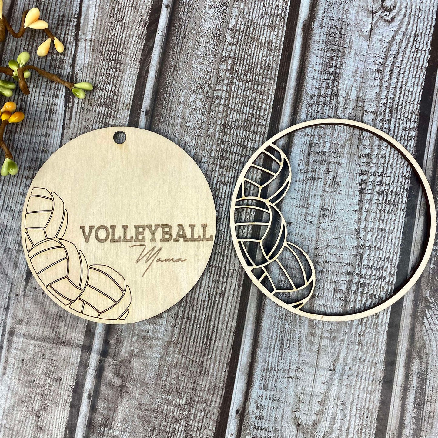 Customizable Volleyball Ornament / Bag Tag / Gift Tag - Glowforge