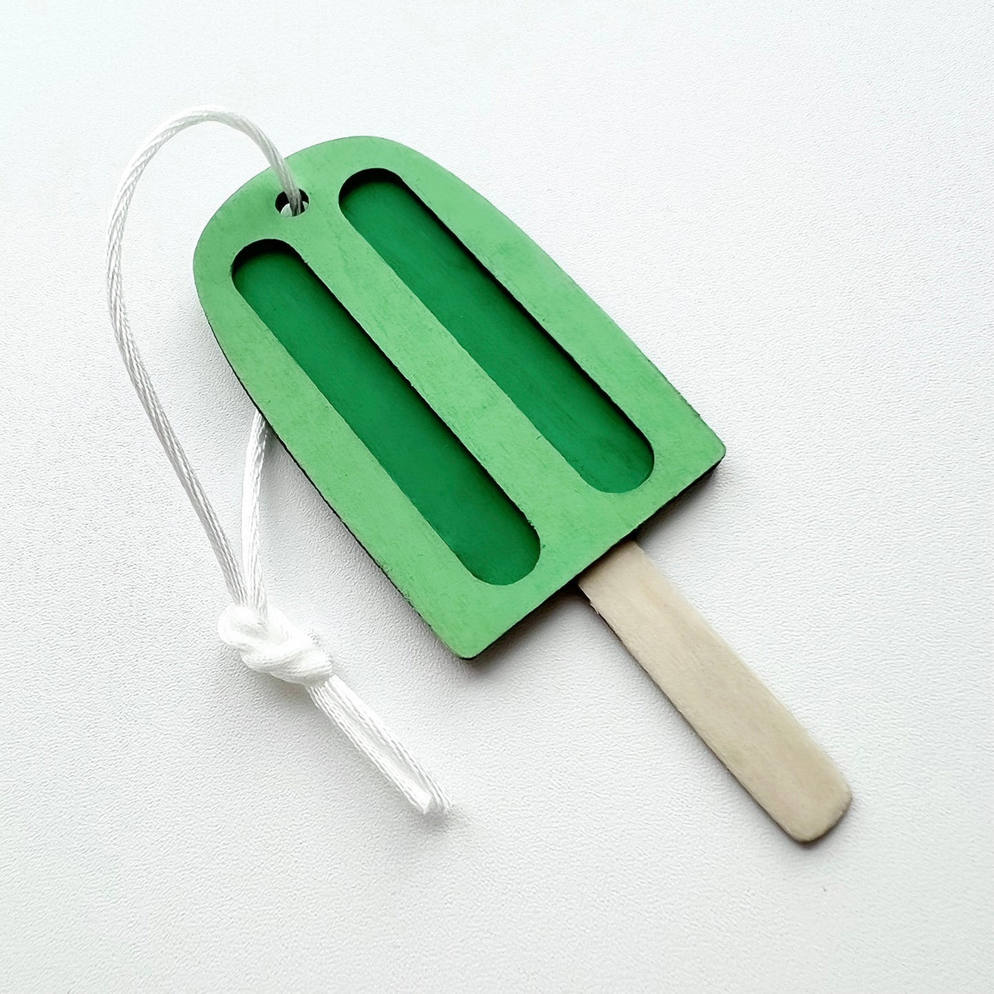 Customizable Wooden Popsicle Ice Cream Gift Tag Charm