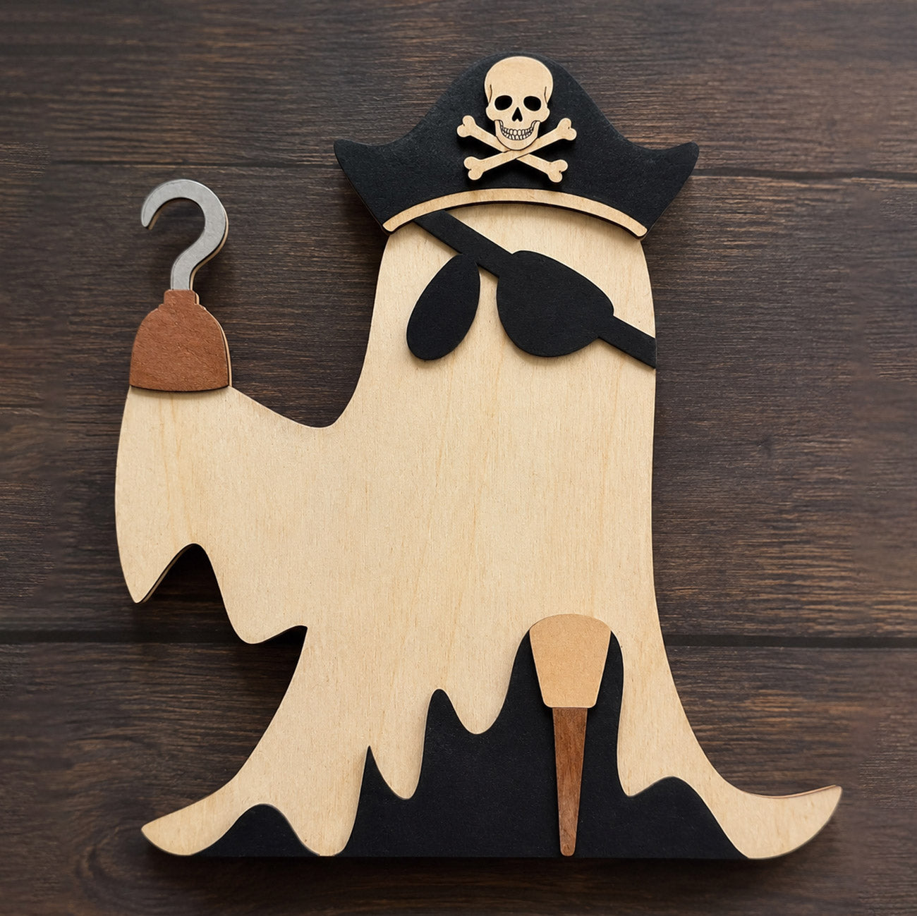 Cute Pirate Ghost Shelf Leaner - Glowforge