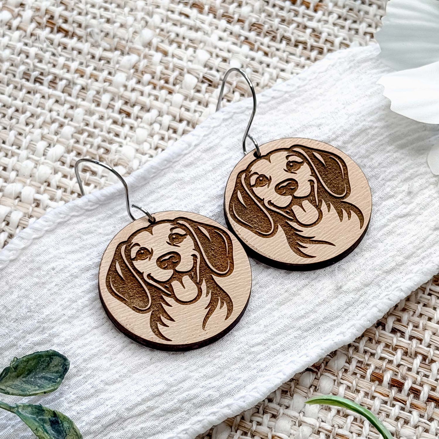 Dachshund Engraved Disc Earrings - Glowforge