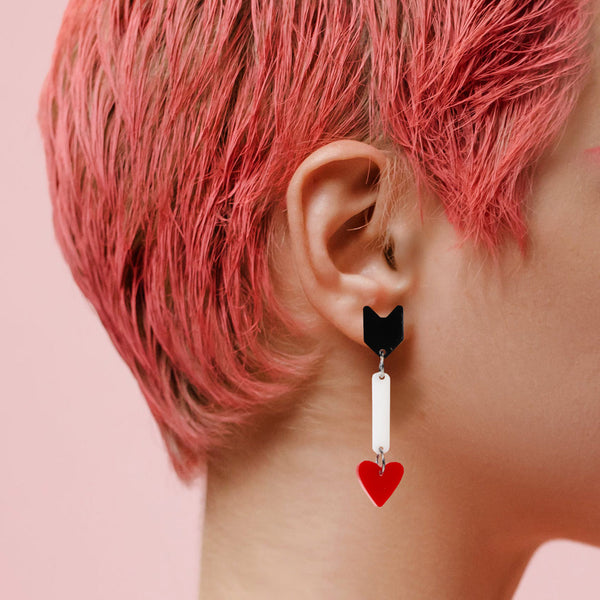 Dangling TriColor Heart Arrow Earring Studs Shop