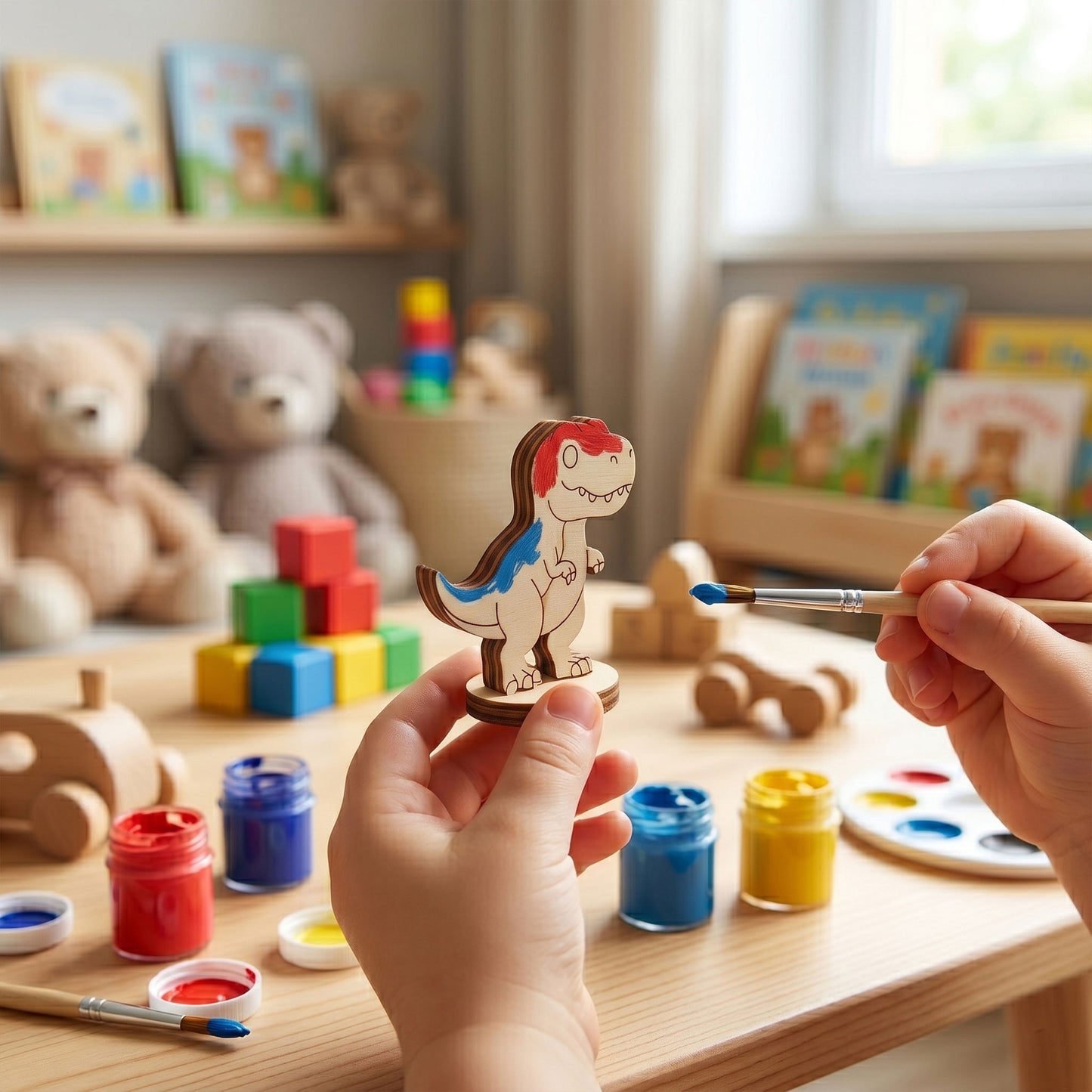 Dinosaur Wooden Play Figures for Painting & Learning (Set of 12) - Glowforge