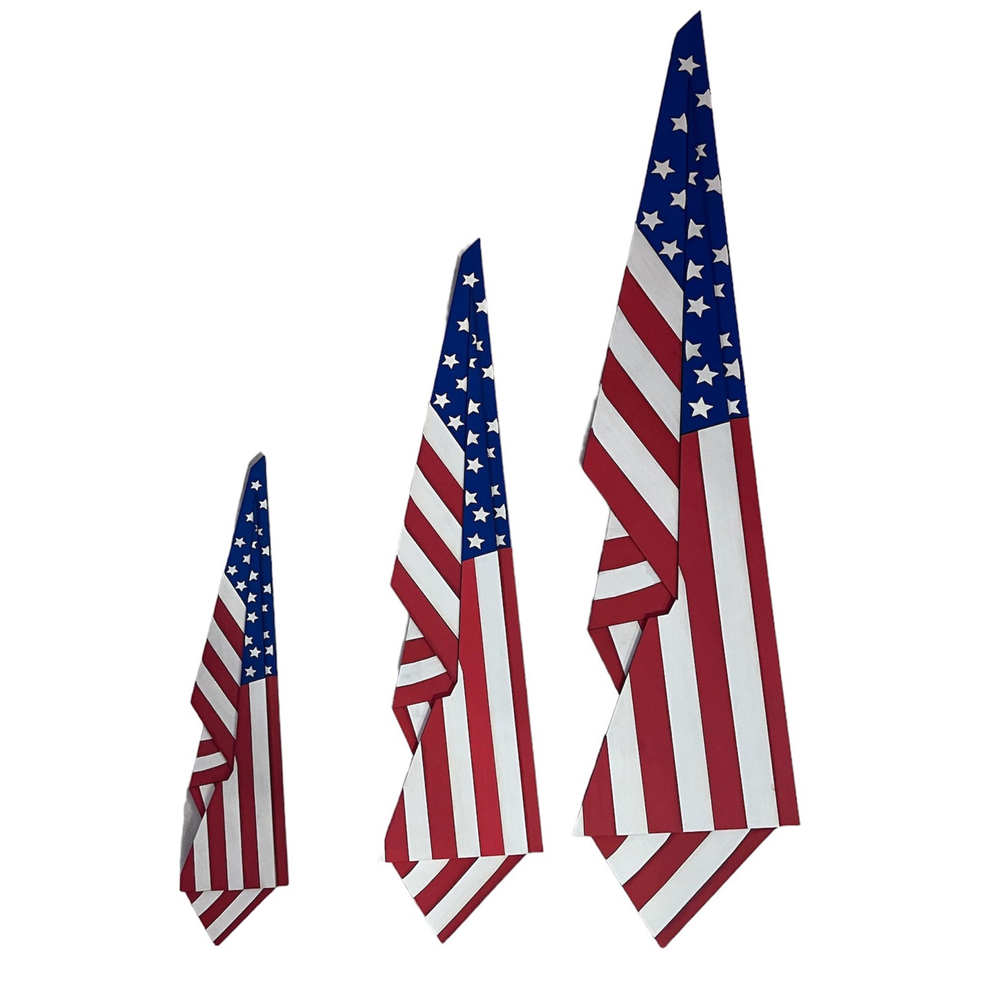 Draped Wooden USA Flag (Medium) - Patriotic Decor - Glowforge