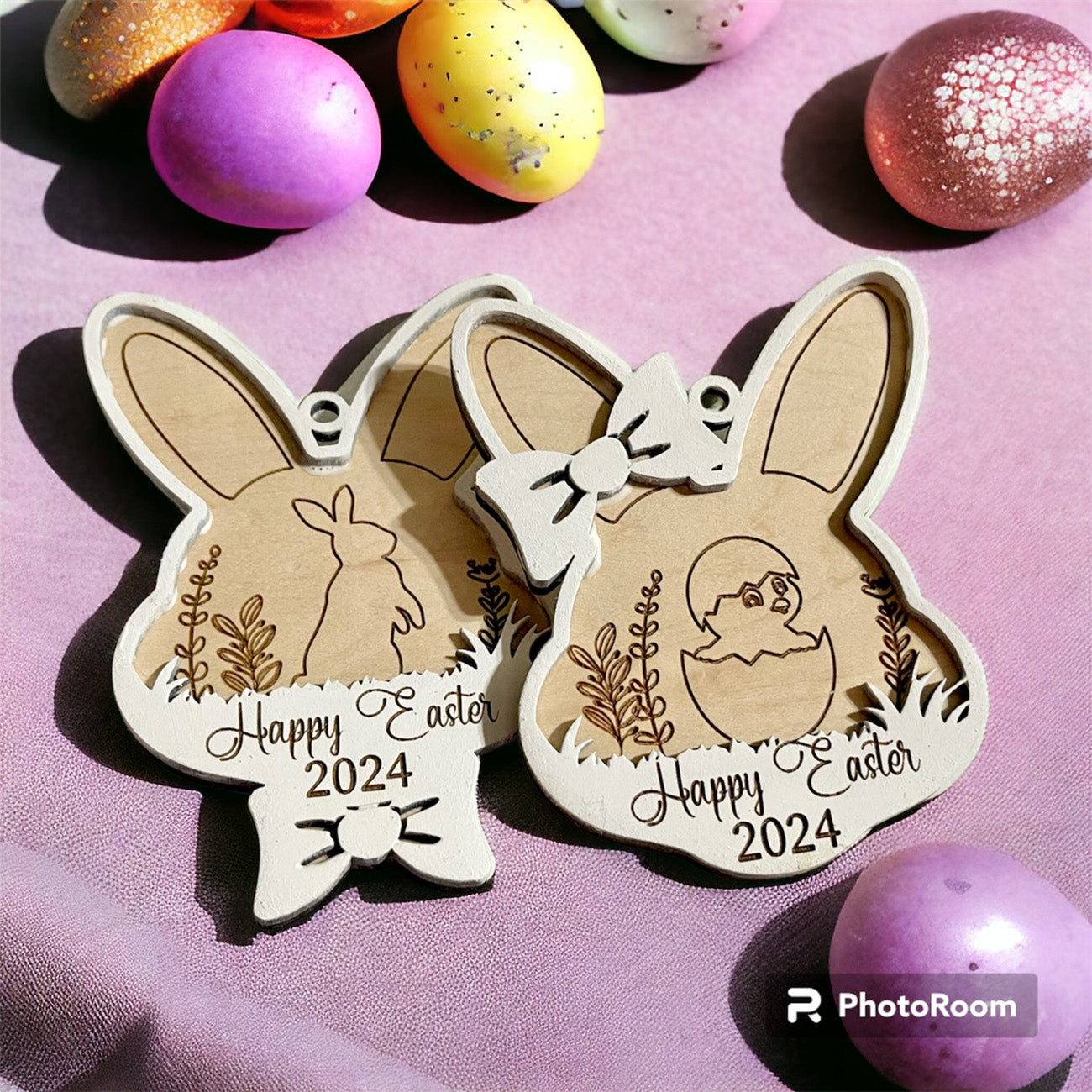 Easter Bunny Scenic Tags (Set of 2)