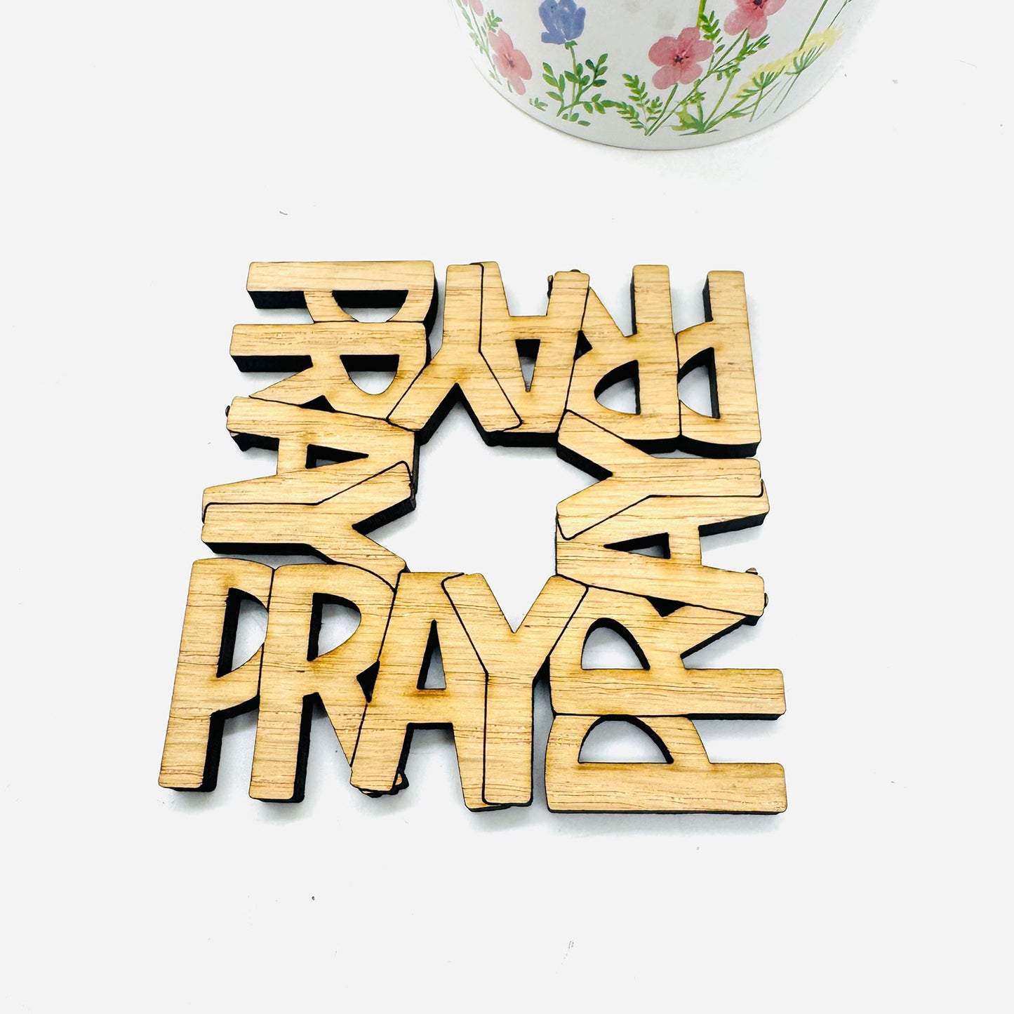 Faith Word Coaster Collection: PRAY (Set of 4) - Glowforge