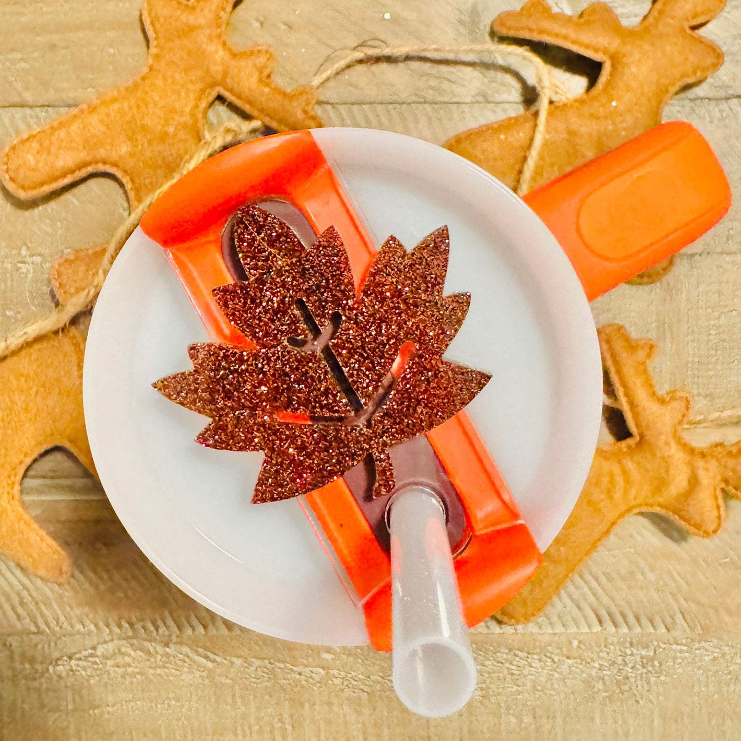 Fall Leaf Lid Topper compatible with 30oz Stanley Tumbler - Glowforge