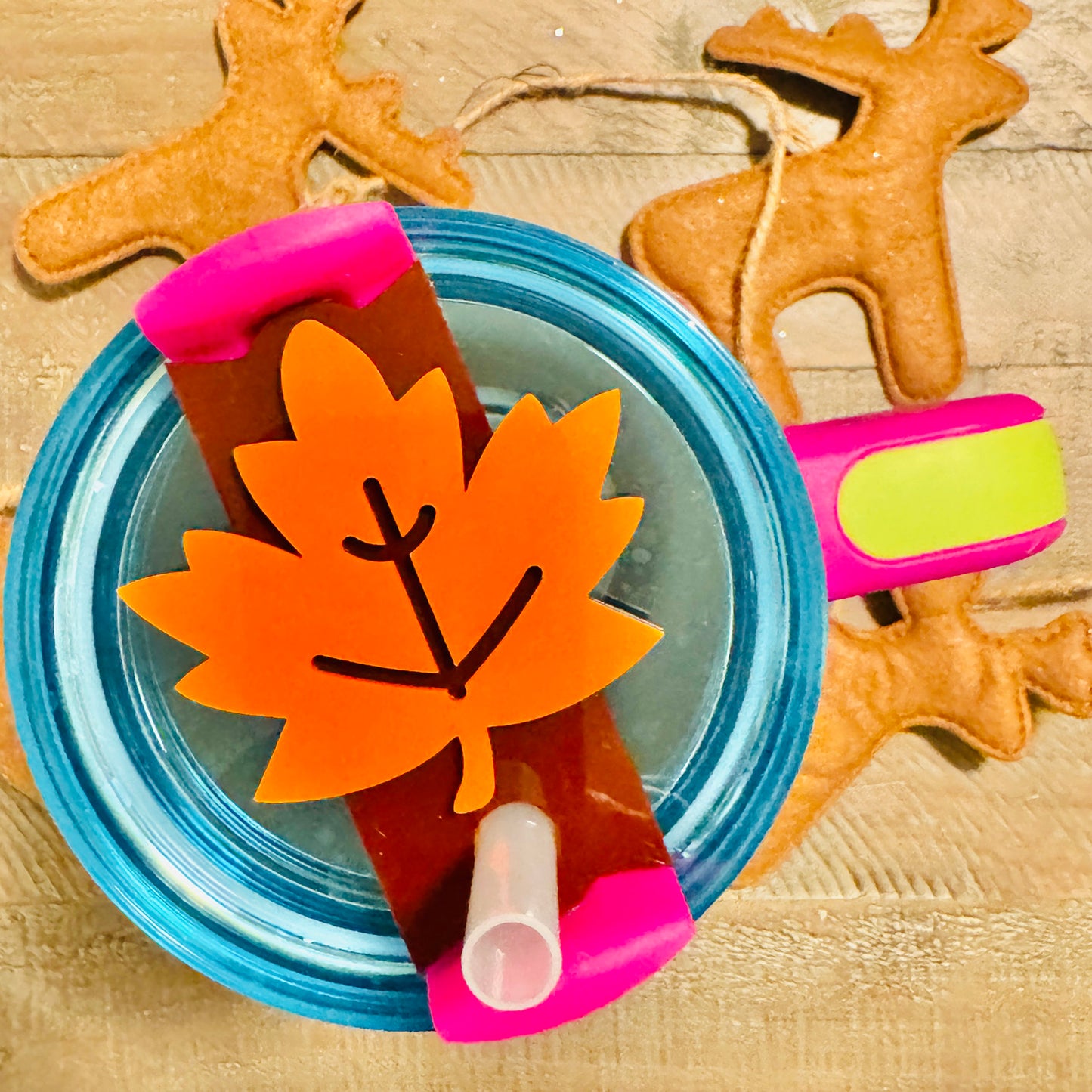 Fall Leaf Lid Topper compatible with 40oz Stanley Tumbler - Glowforge