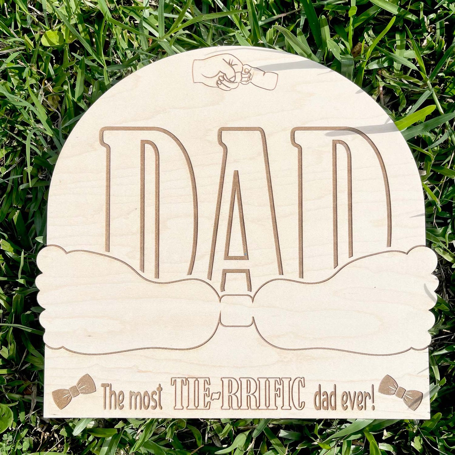 Father's Day Footprint Tie Sign - Glowforge