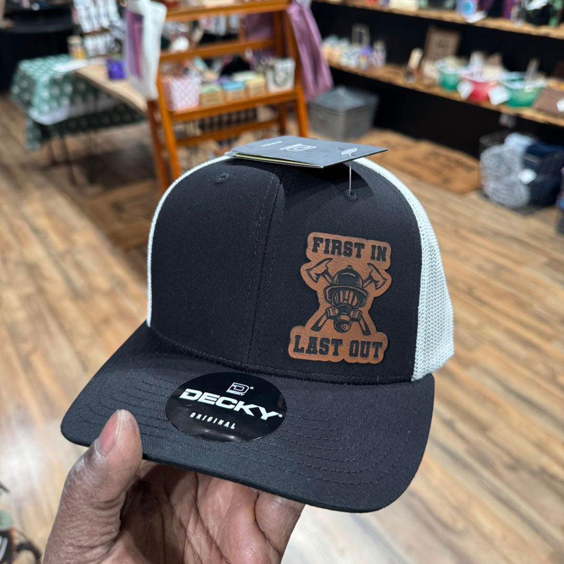 Fireman Hat Patch Style #2 - "First In, Last Out" - Glowforge