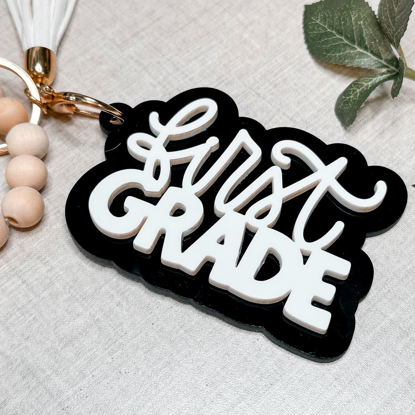 First Grade Layered Keychain or Bag Tag - Glowforge