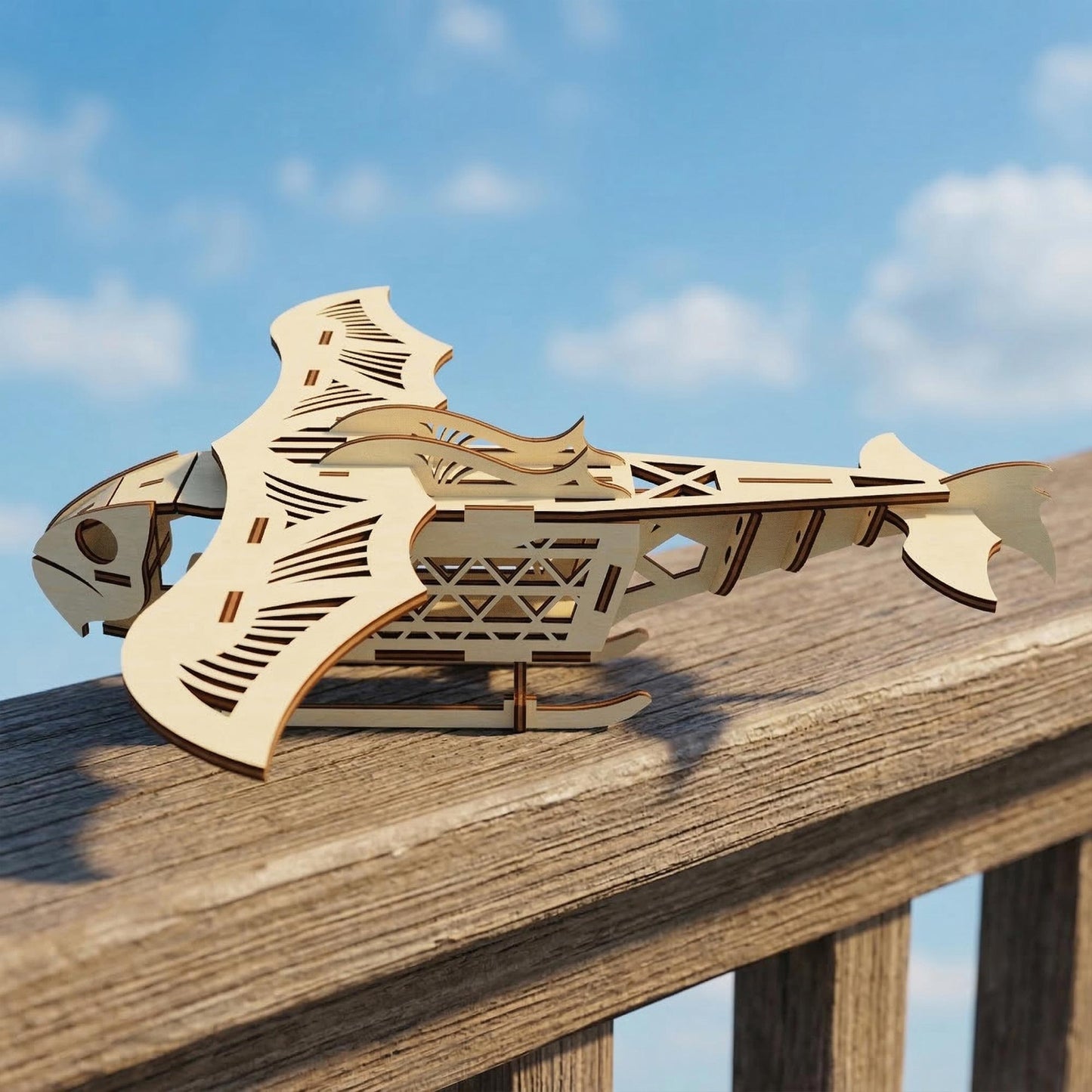 Flying Dragon Glider - Steampunk Aircraft Fantasy Ship - Glowforge