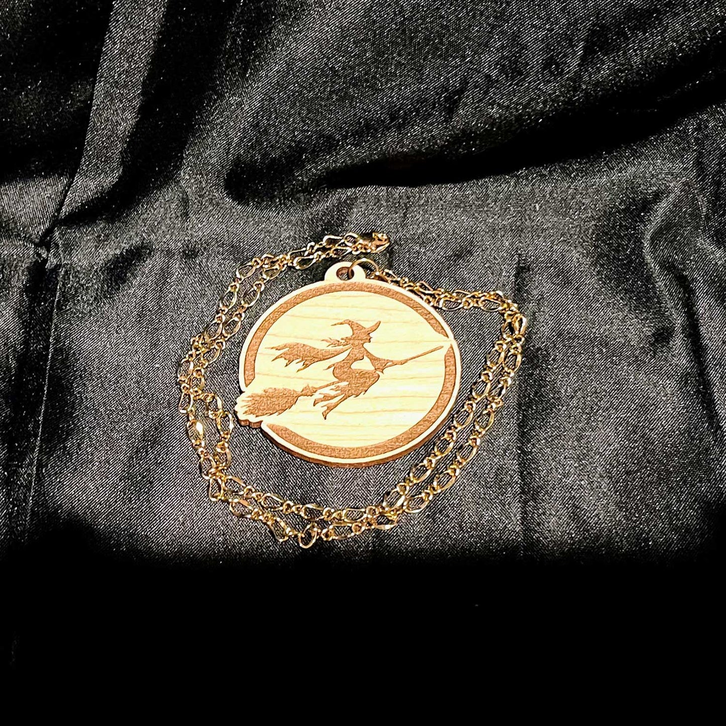 Flying Witch Necklace Pendant - Glowforge