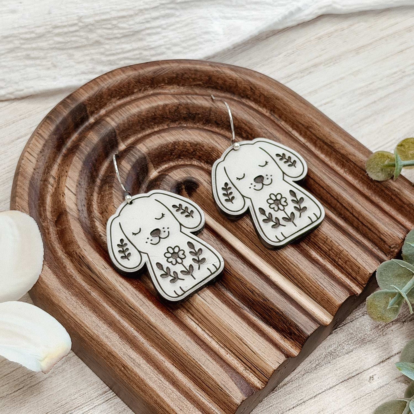 Folk Art Dog Earrings - Glowforge