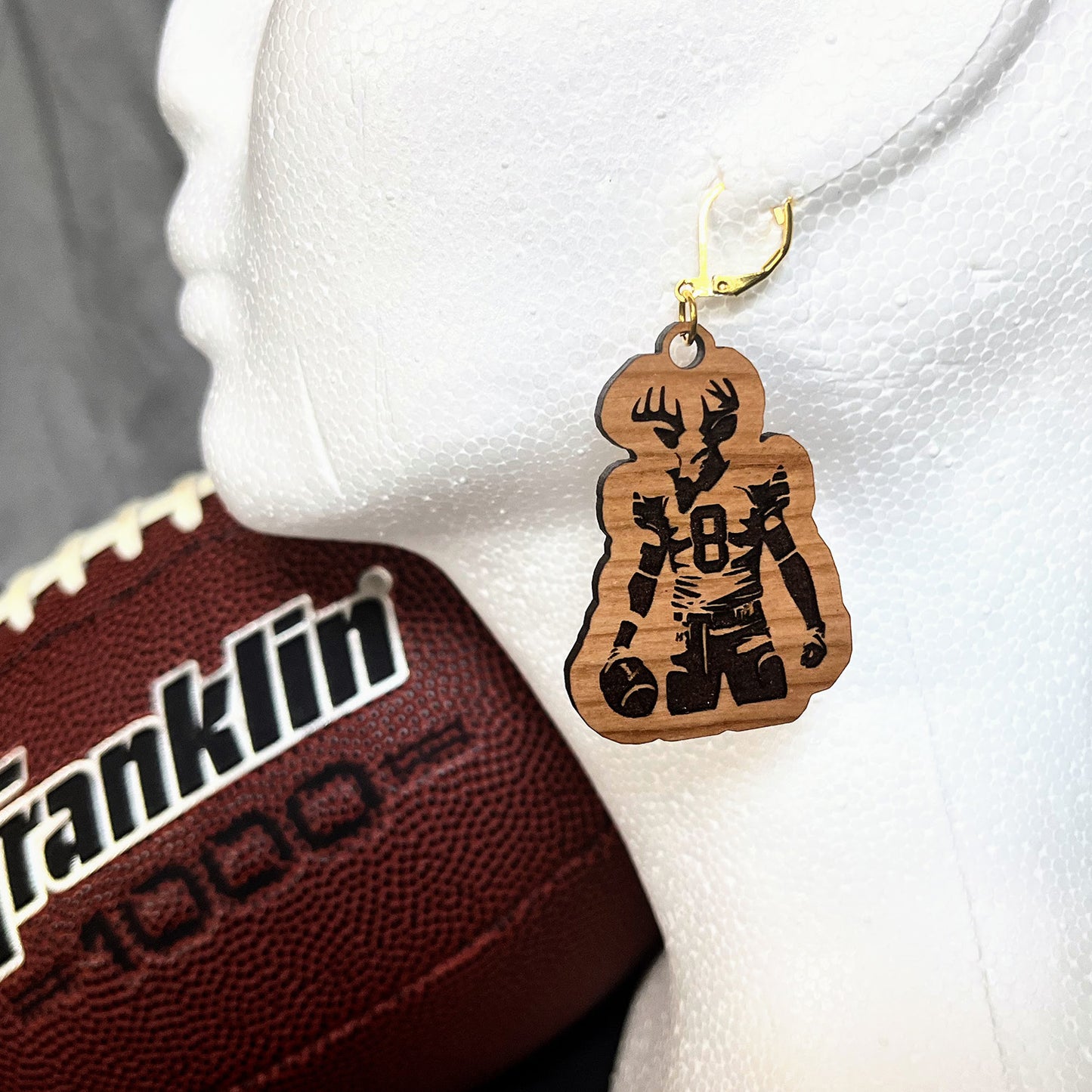 Football Buck / Stag Mascot Earrings - Glowforge
